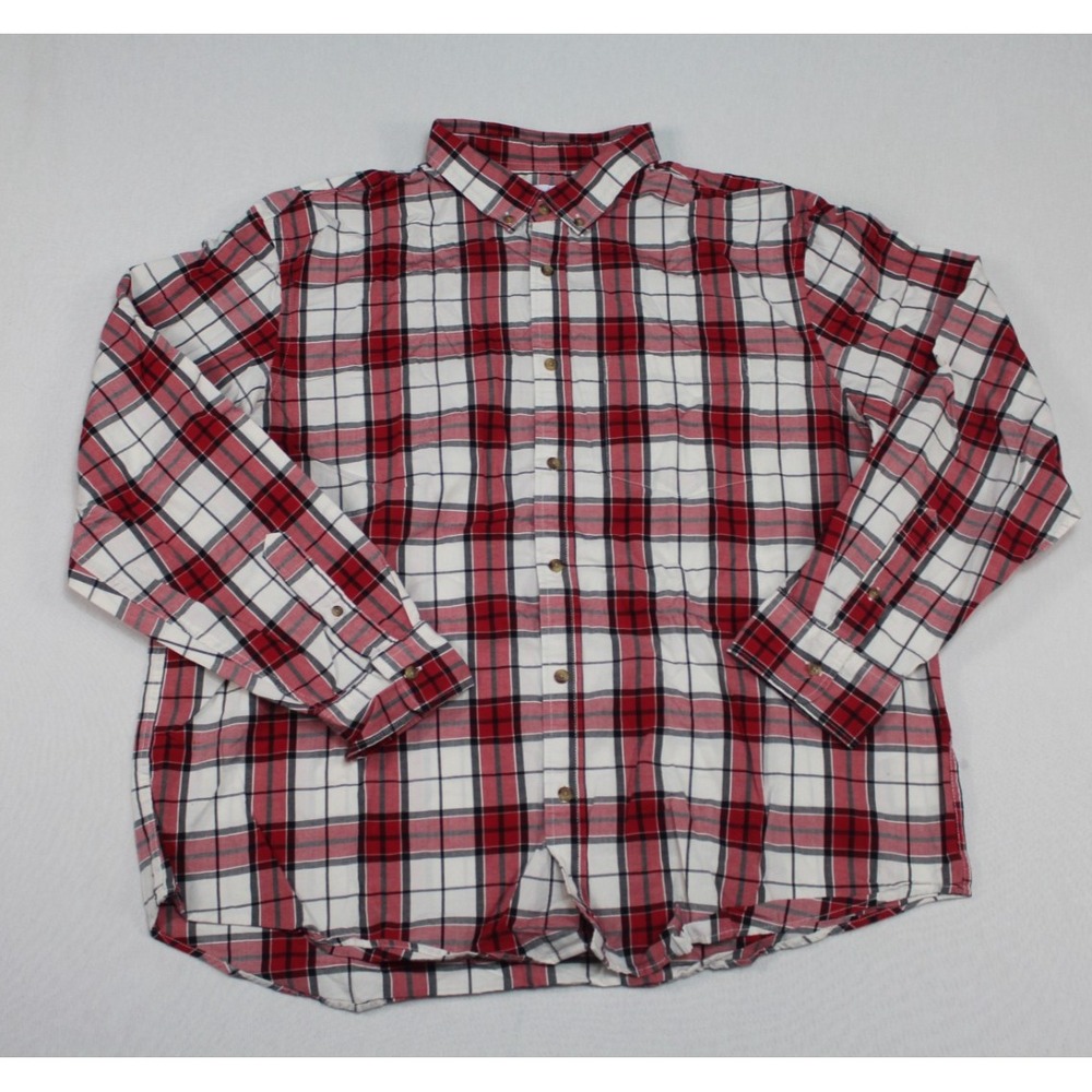 Old‎ Navy Men Red Casual Button Down Plaid Long Sleeve Everyday Shirt Size XXL